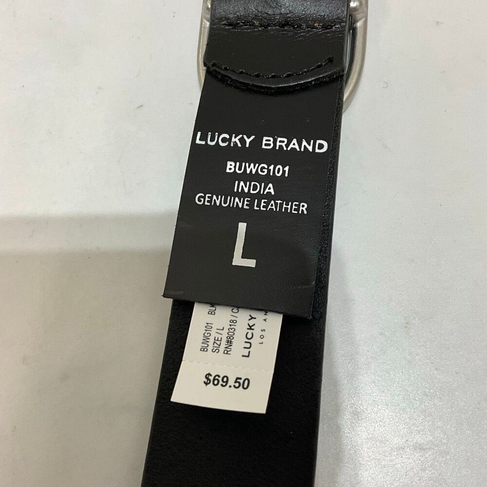 LUCKY BRAND Black Leather Studded Belt Large - Picture 5 of 5